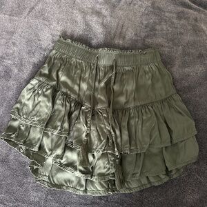 aerie green silky skirt NWOT